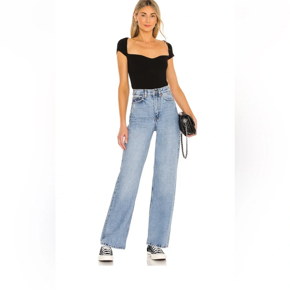 Dr Denim Echo Wide Leg in Blue Jay